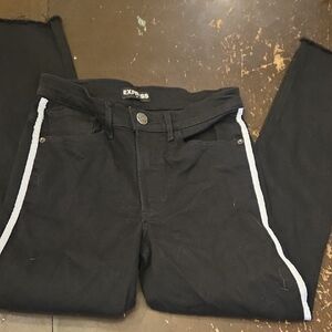 Express Black Jeans with White Trim